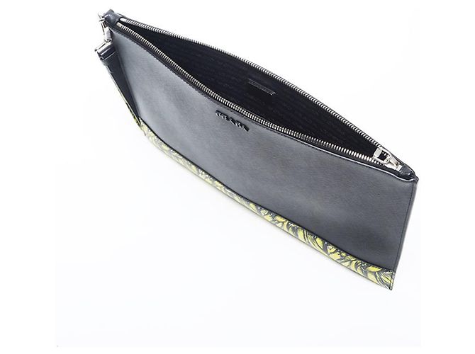 Prada Saffiano Active Botanical Clutch Bag - view 12