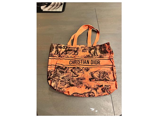 Borsa Tote Arancione "Christian Dior" Dioriviera Nero - vista 2