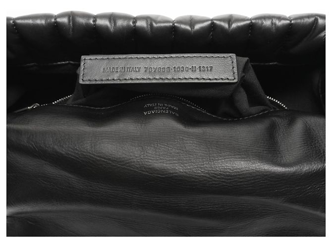 Bolsa de ombro de couro acolchoada Balenciaga Manaco Preto - vista 3