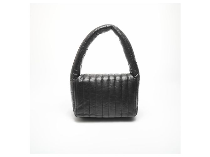 Bolsa de ombro de couro acolchoada Balenciaga Manaco Preto - vista 7
