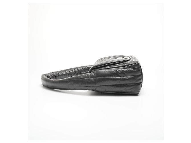 Bolsa de ombro de couro acolchoada Balenciaga Manaco Preto - vista 8