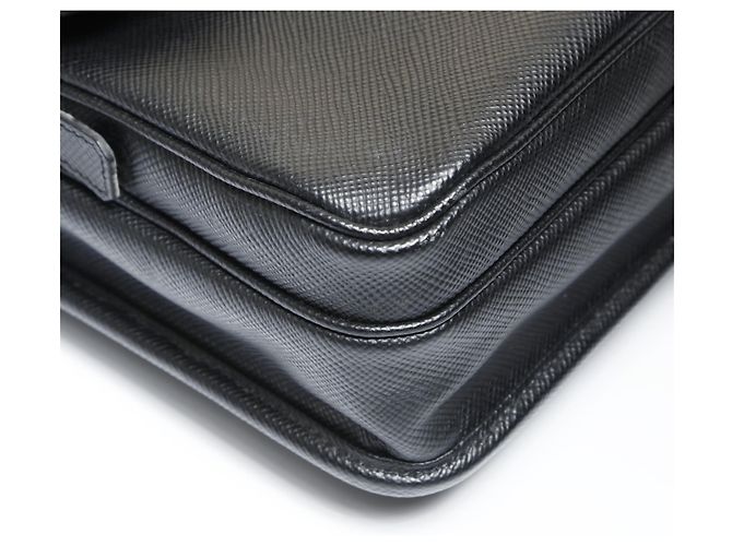 Bolsa de Ombro em Couro Saffiano Prada Preto - vista 5