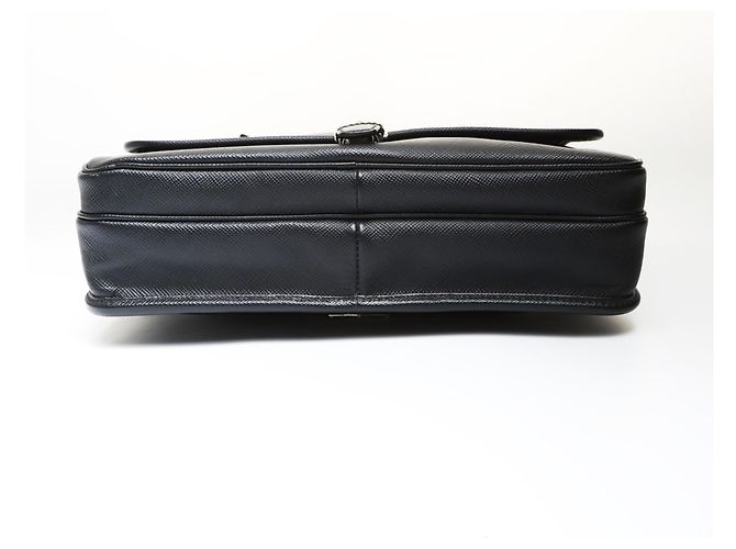 Bolsa de Ombro em Couro Saffiano Prada Preto - vista 7