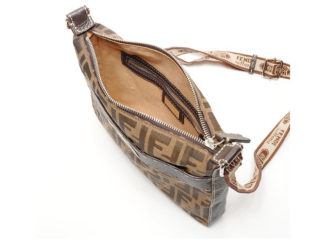 Fendi Zucca Canvas Schultertasche Braun - Ansicht 11