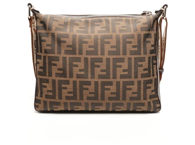 Fendi Zucca Canvas Schultertasche Braun - Ansicht 2
