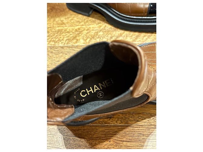 Botín Chanel 40 de cuero marrón Castaño - vista 5
