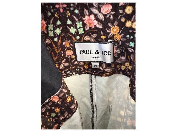 Paul & Joe Samt-Latzhose mit Blumenmuster Braun Pink Mehrfarben Grün Gelb - Ansicht 7