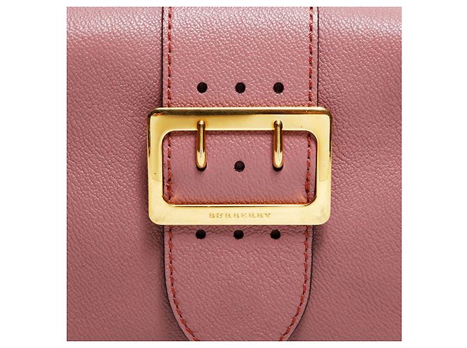 Borsa a tracolla in pelle Burberry rosa - vista 8