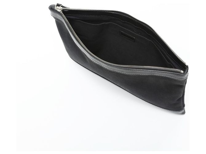 Everyday Clutch Bag Balenciaga M Canvas Clip Logo Nero - vista 13