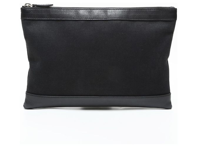 Everyday Clutch Bag Balenciaga M Canvas Clip Logo Nero - vista 3