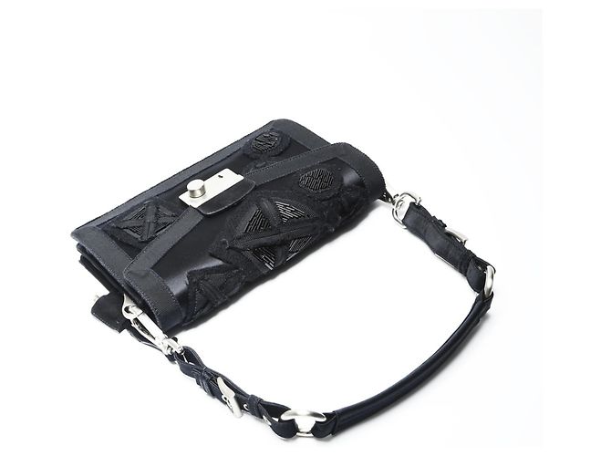 Borsa a Spalla in Raso SOUND BRAID di Prada Nero - vista 10