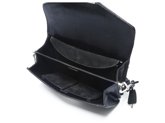 Borsa a Spalla in Raso SOUND BRAID di Prada Nero - vista 13