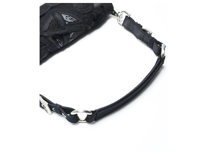 Borsa a Spalla in Raso SOUND BRAID di Prada Nero - vista 14