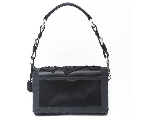 Borsa a Spalla in Raso SOUND BRAID di Prada Nero - vista 3