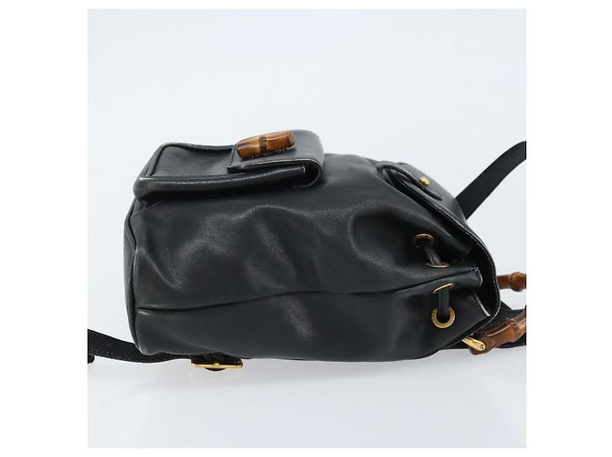 Gucci Vintage Bamboo Leather Mini Nero - vista 3