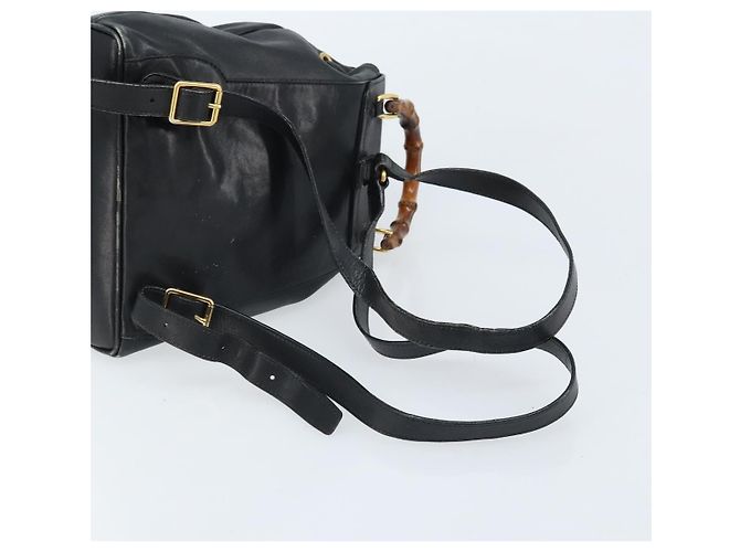 Gucci Vintage Bamboo Leather Mini Nero - vista 7