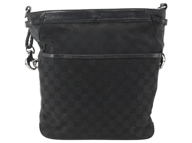 Borsa a Spalla GG Canvas Gucci Nera Argento 109097 Auth 172771 Nero - vista 2