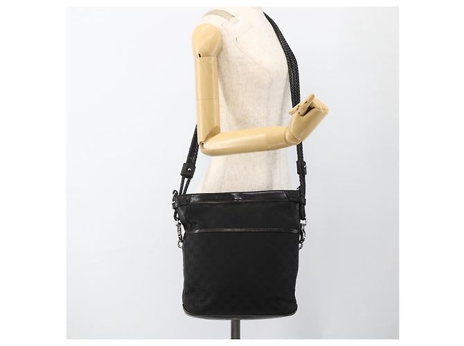 Borsa a Spalla GG Canvas Gucci Nera Argento 109097 Auth 172771 Nero - vista 22