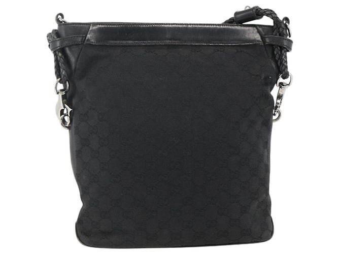 Borsa a Spalla GG Canvas Gucci Nera Argento 109097 Auth 172771 Nero - vista 3