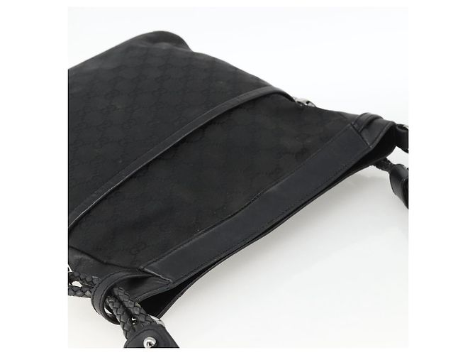 Borsa a Spalla GG Canvas Gucci Nera Argento 109097 Auth 172771 Nero - vista 6