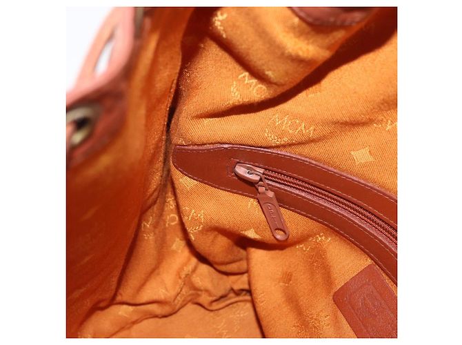 Borsa a Spalla MCM Vicetos Logogram in Pelle PVC Marrone Oro Auth 173576 D'oro - vista 20