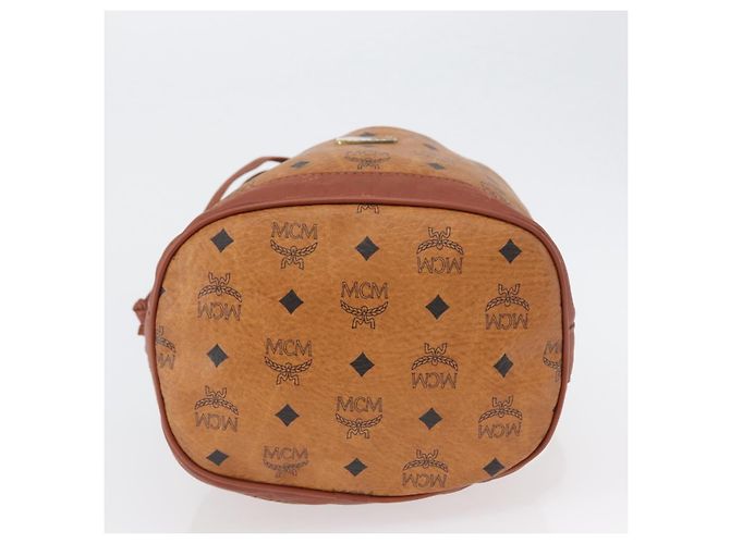 Borsa a Spalla MCM Vicetos Logogram in Pelle PVC Marrone Oro Auth 173576 D'oro - vista 9