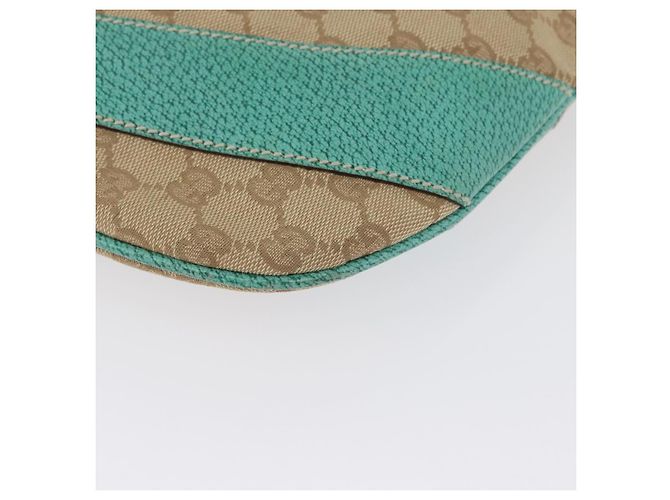 Borsa a Spalla GG Canvas Gucci Beige Verde Menta Argento 124357 Auth BA11129 - vista 10