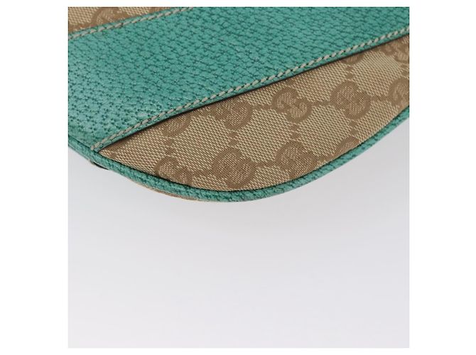 Borsa a Spalla GG Canvas Gucci Beige Verde Menta Argento 124357 Auth BA11129 - vista 11