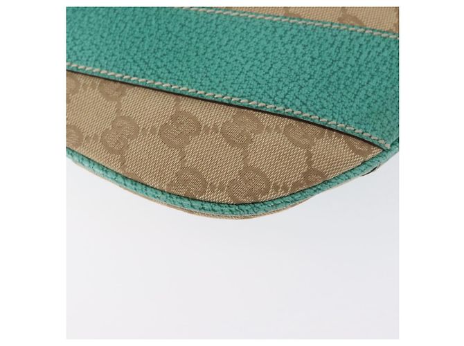 Borsa a Spalla GG Canvas Gucci Beige Verde Menta Argento 124357 Auth BA11129 - vista 12