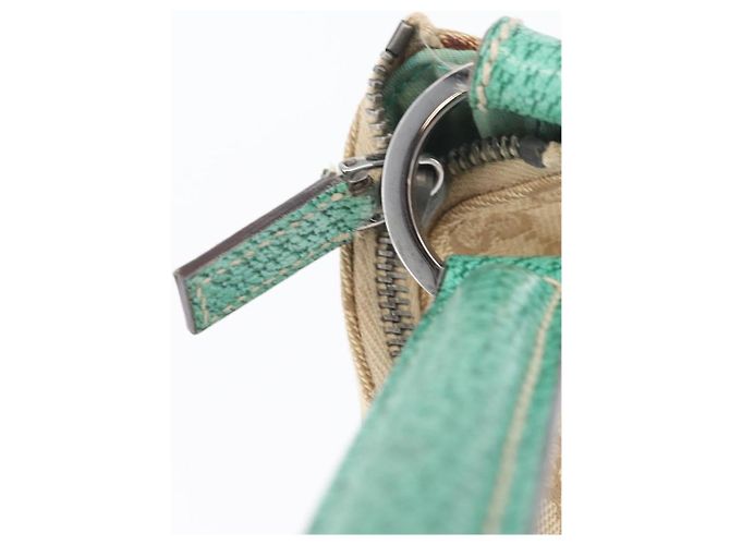 Borsa a Spalla GG Canvas Gucci Beige Verde Menta Argento 124357 Auth BA11129 - vista 14