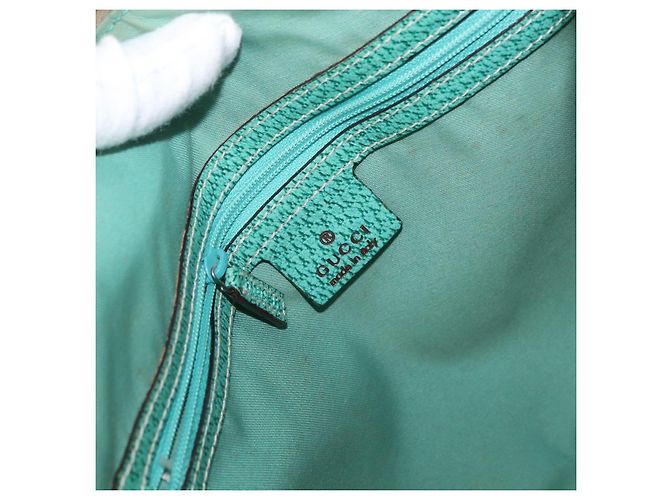 Borsa a Spalla GG Canvas Gucci Beige Verde Menta Argento 124357 Auth BA11129 - vista 15