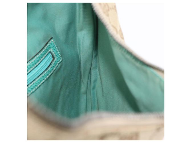 Borsa a Spalla GG Canvas Gucci Beige Verde Menta Argento 124357 Auth BA11129 - vista 17