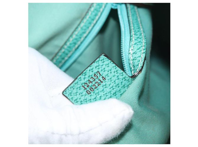 Borsa a Spalla GG Canvas Gucci Beige Verde Menta Argento 124357 Auth BA11129 - vista 21