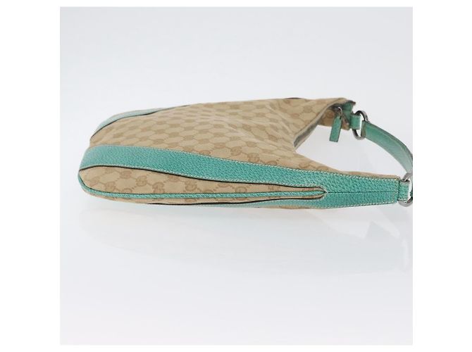Borsa a Spalla GG Canvas Gucci Beige Verde Menta Argento 124357 Auth BA11129 - vista 4