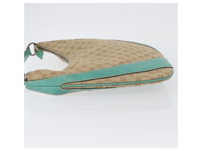 Borsa a Spalla GG Canvas Gucci Beige Verde Menta Argento 124357 Auth BA11129 - vista 5