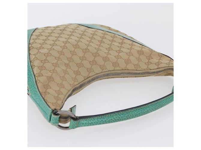 Borsa a Spalla GG Canvas Gucci Beige Verde Menta Argento 124357 Auth BA11129 - vista 6