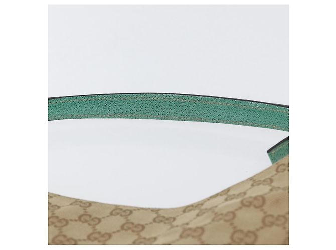 Borsa a Spalla GG Canvas Gucci Beige Verde Menta Argento 124357 Auth BA11129 - vista 8