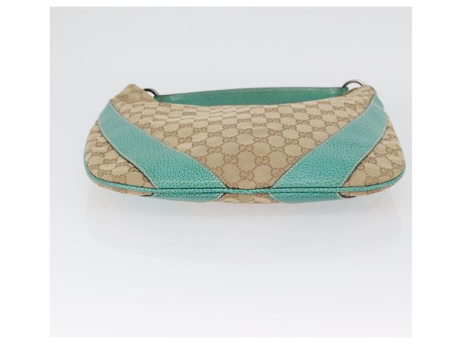 Borsa a Spalla GG Canvas Gucci Beige Verde Menta Argento 124357 Auth BA11129 - vista 9