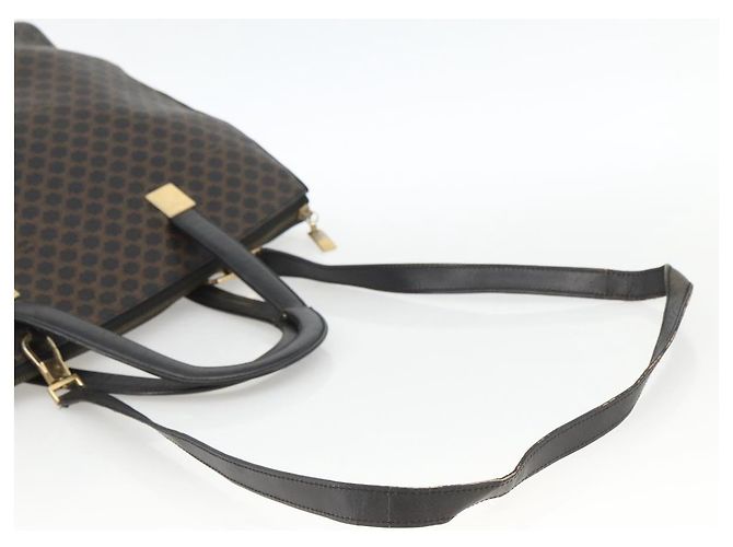 Céline Borsa a mano in tela Macadam CELINE in pelle PVC 2 in 1 nera e oro Auth ARZ366 Nero D'oro - vista 11