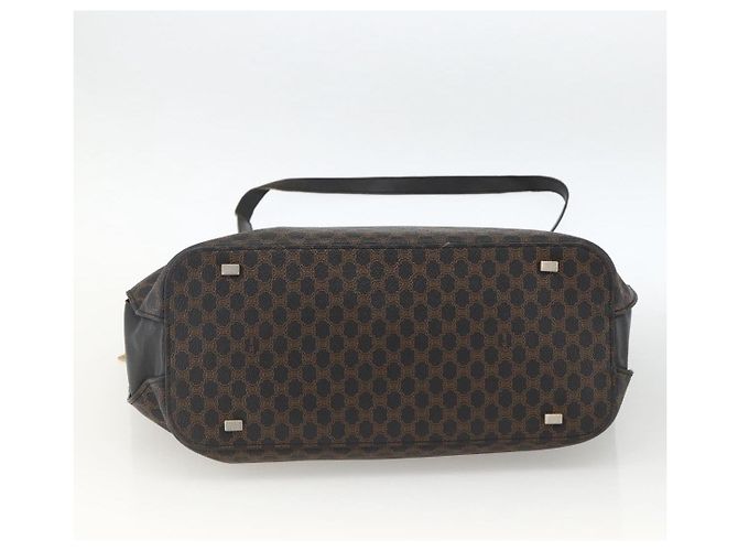 Céline Borsa a mano in tela Macadam CELINE in pelle PVC 2 in 1 nera e oro Auth ARZ366 Nero D'oro - vista 13