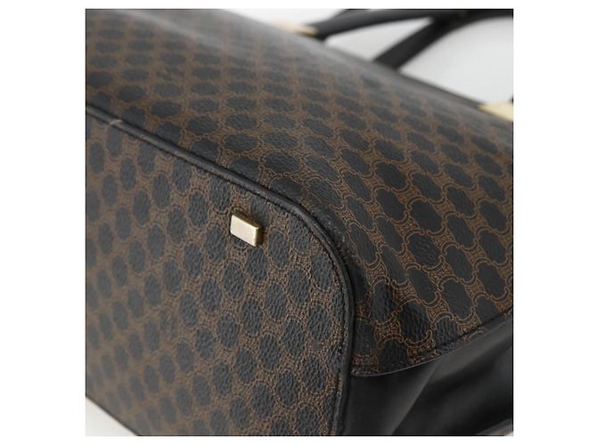 Céline Borsa a mano in tela Macadam CELINE in pelle PVC 2 in 1 nera e oro Auth ARZ366 Nero D'oro - vista 14