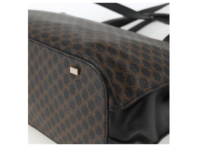 Céline Borsa a mano in tela Macadam CELINE in pelle PVC 2 in 1 nera e oro Auth ARZ366 Nero D'oro - vista 16