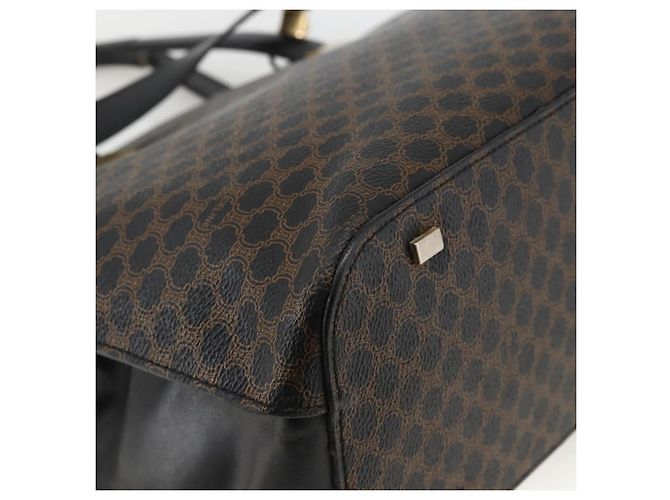 Céline Borsa a mano in tela Macadam CELINE in pelle PVC 2 in 1 nera e oro Auth ARZ366 Nero D'oro - vista 17