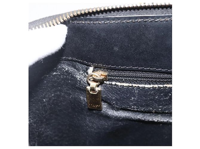 Céline Borsa a mano in tela Macadam CELINE in pelle PVC 2 in 1 nera e oro Auth ARZ366 Nero D'oro - vista 23