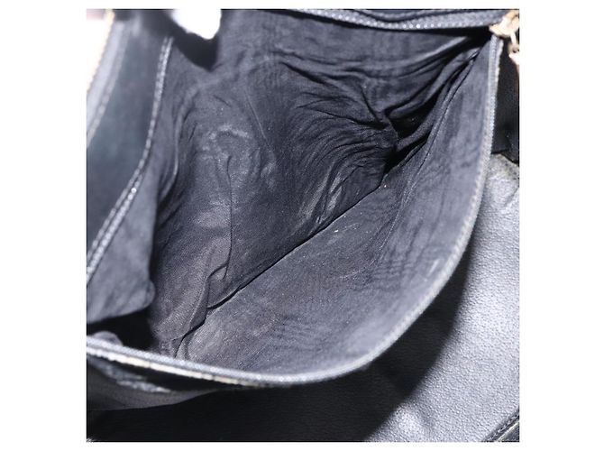 Céline Borsa a mano in tela Macadam CELINE in pelle PVC 2 in 1 nera e oro Auth ARZ366 Nero D'oro - vista 24