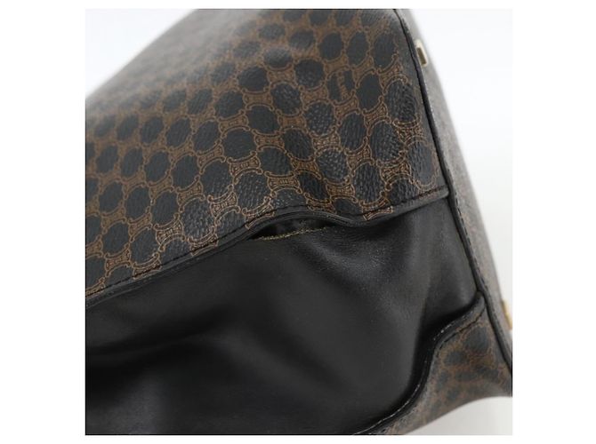 Céline Borsa a mano in tela Macadam CELINE in pelle PVC 2 in 1 nera e oro Auth ARZ366 Nero D'oro - vista 5