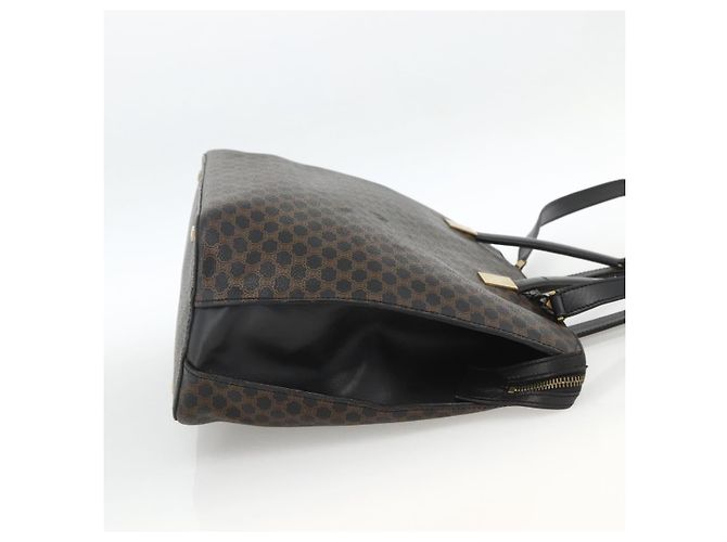 Céline Borsa a mano in tela Macadam CELINE in pelle PVC 2 in 1 nera e oro Auth ARZ366 Nero D'oro - vista 6
