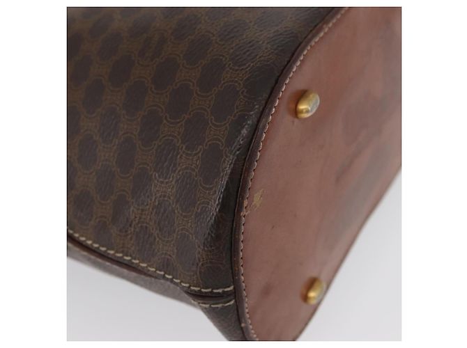 Céline Borsa a mano in tela Macadam CELINE in pelle PVC marrone oro Auth fm5177 D'oro - vista 11
