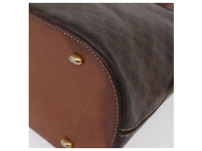 Céline Borsa a mano in tela Macadam CELINE in pelle PVC marrone oro Auth fm5177 D'oro - vista 12