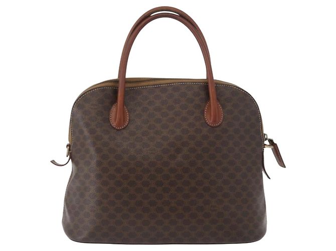 Céline Borsa a mano in tela Macadam CELINE in pelle PVC marrone oro Auth fm5177 D'oro - vista 3